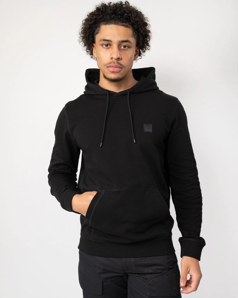 Hugo Boss Wetalk Mens Pullover Hoodie With Logo Patch NOS - Black - Size Small